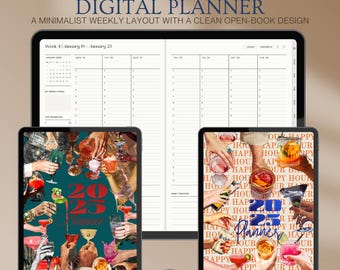 2026 Digital Planner: Portrait, Hyperlinked, Goodnotes, Notability, Happy Hour Design (Digital Download)