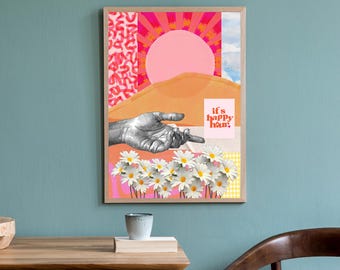 Surreal Retro Art Print: Vintage Psychedelic Wall Decor (Digital Download)