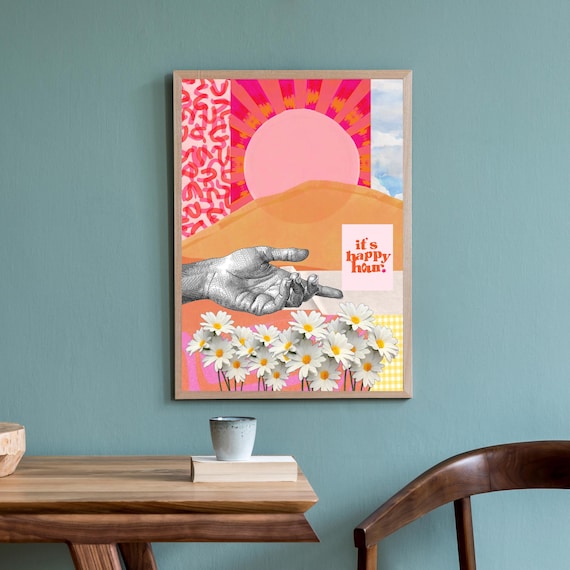 Retro Wall Art, Retro Digital Print, Retro Poster, Vintage Wall Art, Surreal Art, Psychedelic Art, Eclectic Wall Art, Eclectic Digital Print