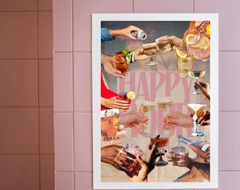 Plakat z koktajlem: Happy Hour Drink (do pobrania cyfrowego)