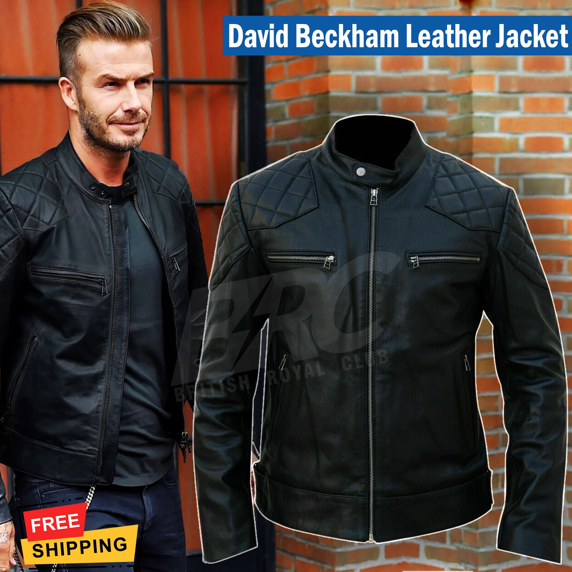 David Beckham Black Leather Jacket Celebrity Leather Jacket Genuine Lambskin Leather Biker Jacket Leather Jacket for Men New Arrival Etsy Canada