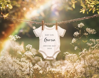 Rainbow Baby Spring Meadow Style Pregnancy Announcement, Gender Reveal, Digital Canva Template, Social Media Styled Photo, DIY Baby News