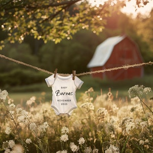 Farm Country Style Pregnancy Announcement, Gender Reveal, Digital Canva Template, Social Media Styled Photo, Realistic Cottagecore Barn