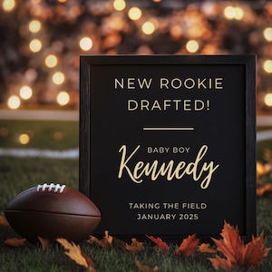 Annonce numérique de grossesse pour le football d'automne, choix du nouveau repêchage recrue, sexe bébé garçon révélé pour Thanksgiving, toile modifiable, réseaux sociaux