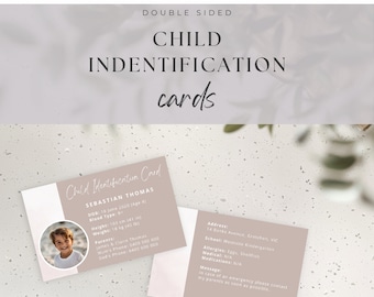 Custom ID Badge Template, Editable Digital Canva, Printable Child Identification Badge, Allergy Medical Tag, Child Safety Home School Trip