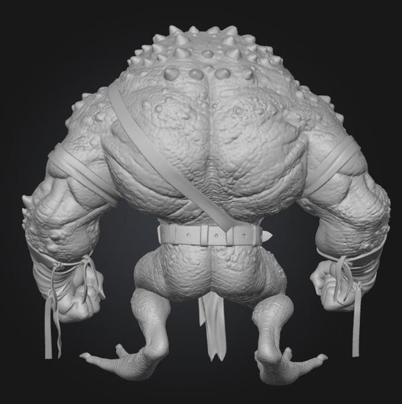 Lizardman Warrior STL File – Muscular Fantasy Figurine – RPG Miniature ...