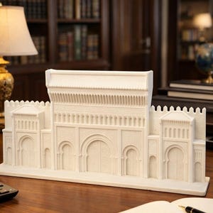 Scultura decorativa di architettura orientale – Palazzo ispirato al Marocco – Pezzo artigianale per la decorazione d’interni boho