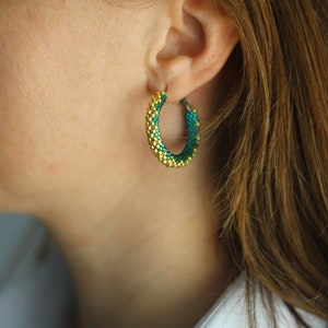 Congo earrings made of Japanese Miyuki beads