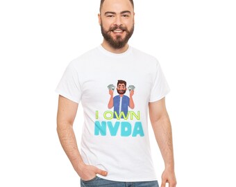 Me encanta NVDA unisex camiseta de algodón pesado regalo de mordaza para hombre