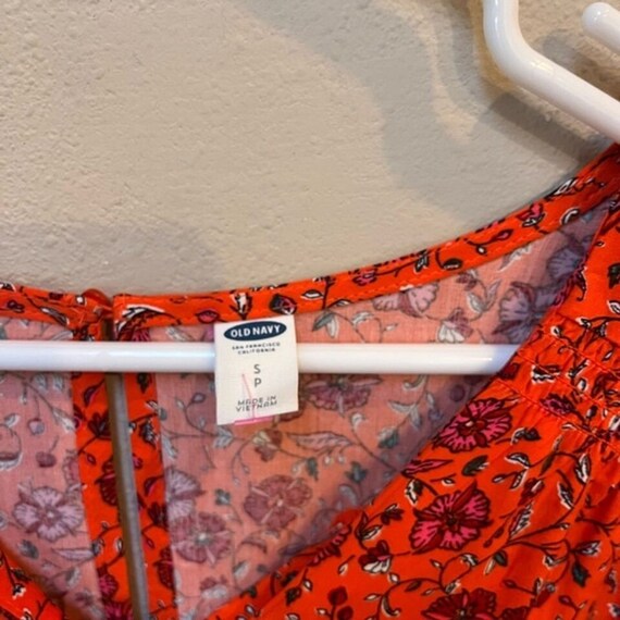 Vintage Old Navy Women’s Orange Pink Floral Bohem… - image 3