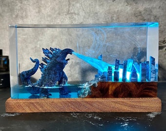 Monster resin lamp,diorama resin epoxy,custom night light,handmade gifts,personalized gift,home decor,Valentine's Day gifts for him