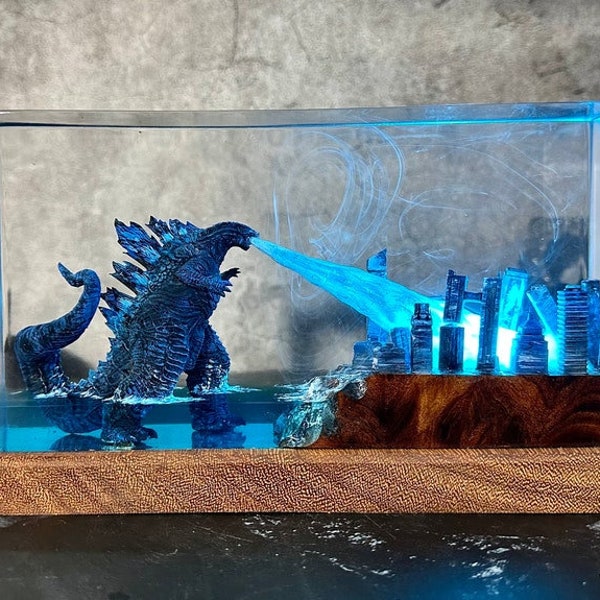 Monster resin lamp,diorama resin epoxy,custom night light,handmade gifts,personalized gift,home decor,Valentine's Day gifts for him
