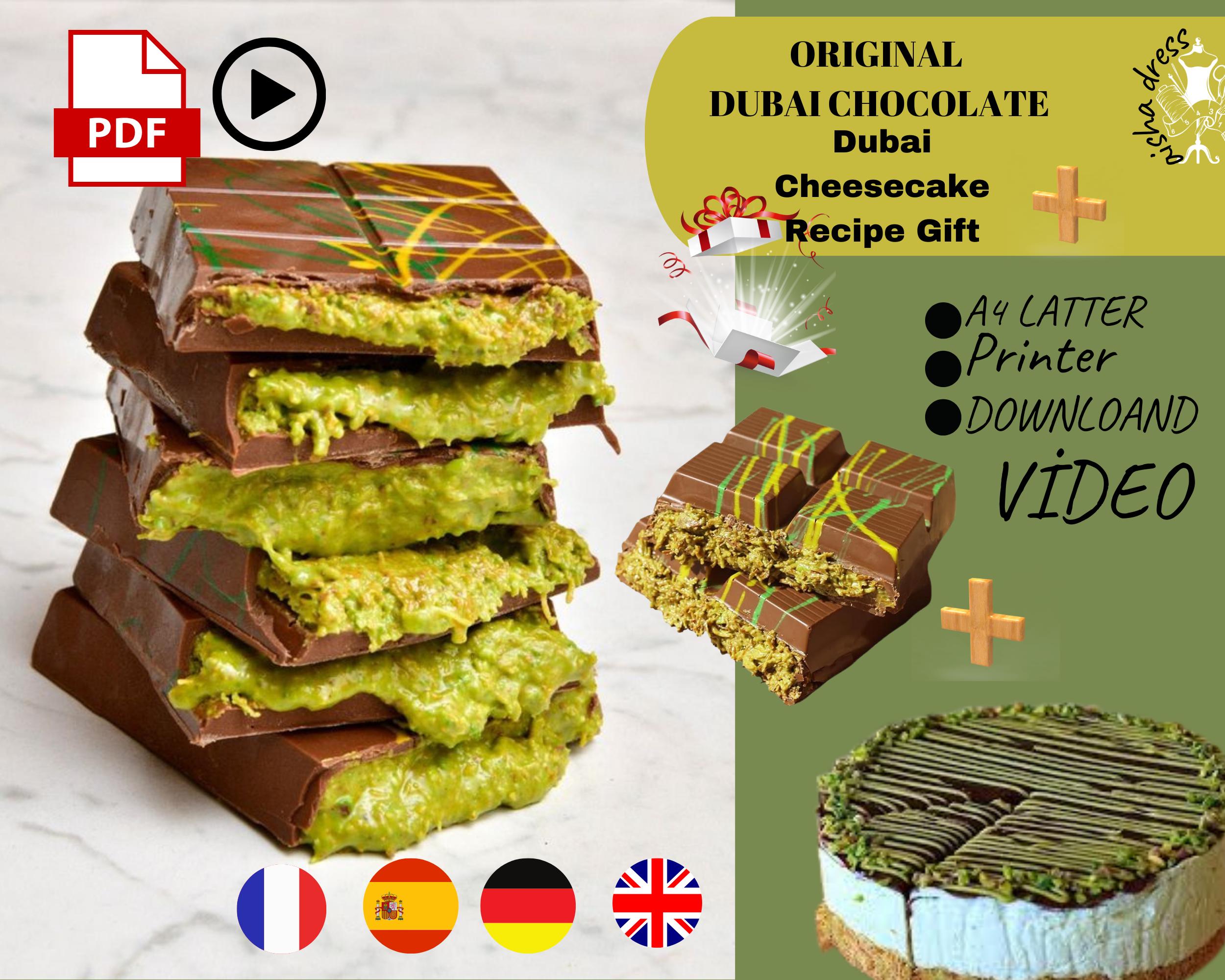 Dubai Chocolate Cheesecake No-Bake Cheesecake Recipe | Printable PDF + Video Guide | Easy & Delicious Desserts | Multilingual Instructions