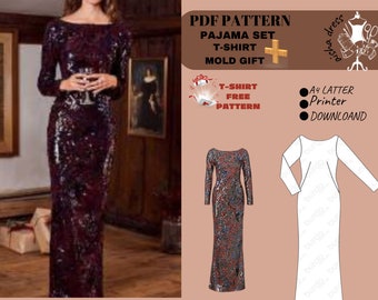 Sequin Embellished, Open Back Mermaid Dress: A Subtle Touch of Elegance and Glamour Evening Bakless Gown DressPDF Sewing Patterns for women