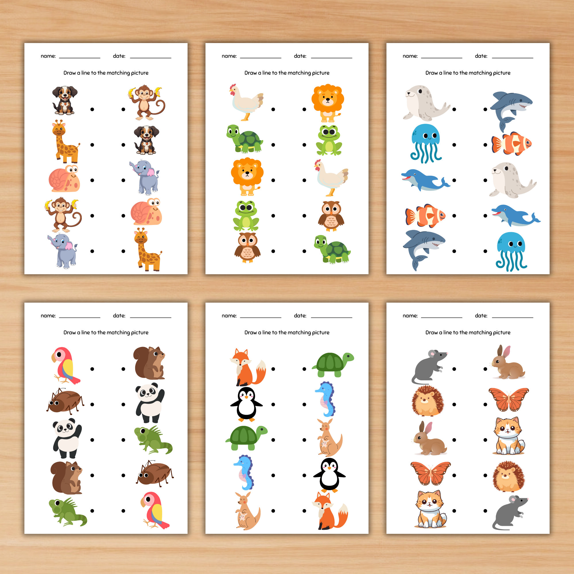 40 Matching Worksheets Preschool Matching Activity for Kids Printable 40 Matching Worksheets Preschool Matching Activity for Kids Printable