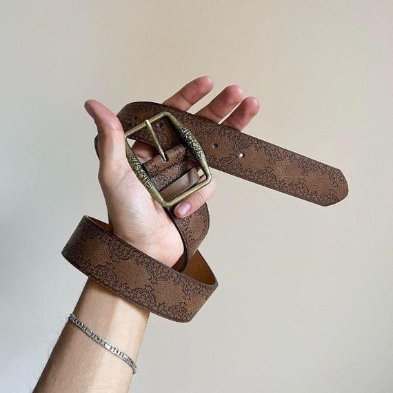 Vintage Boho Western Belt with Oversized Floral Buckle – One Size WOMENS FLOWER EMBROIDERED Western Cowgirl Cowboy Leather  main image 3