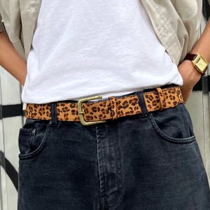 小物 00s archive Y2K leopard fur belt grunge Y2K Leopard Print Belt – Grunge Animal Print Faux Fur Belt