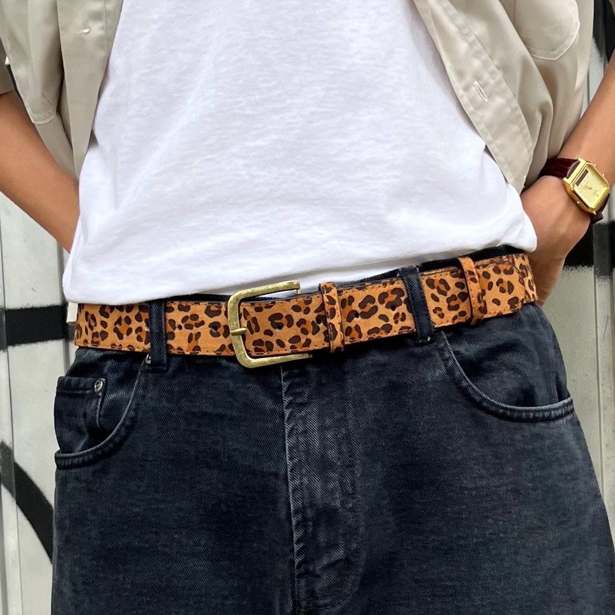 【2plan】25SS★ [LAN ARCHIVE] Leopard Western Leather Belt 2plan】25SS☆ [LAN ARCHIVE] Leopard Western Leather Belt ベルト