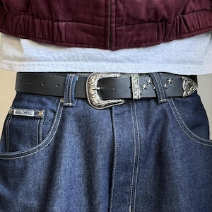 ベルト 2000ARCHIVES COWBOY STUD BELT 4BMM066 Vintage Black American Western Cowboy Boho Star Studded Belt