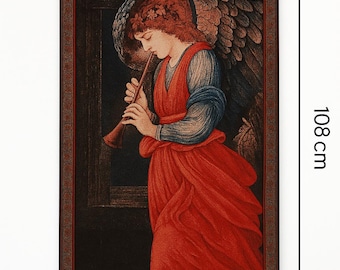 Engel Musiker Tapisserie Wandbehang, Renaissance Stil Baumwolle Kunst, spirituelle dekorative Wanddekoration