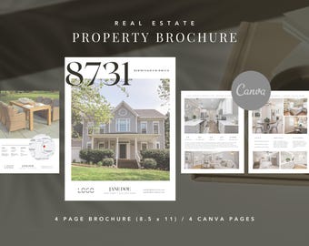 Moderne Makramee-Immobilien-Broschüre | Bearbeitbare Luxus Objekt Marketing Vorlage | Leinwand