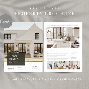 Brochure immobiliare moderna / Modello di marketing per proprietà di lusso modificabile / Canva
