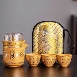 Japanese Ceramic Tea Set, Portable Ceramic Kung Fu Tea Set, Travel Tea Set, Teapot And Teacups Suitable For Outdoor Use,Gifts For Tea Lovers