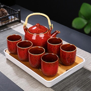 Kiln-Changed Ceramic Tea Set, Vintage Tea Set, Tea Water Separation Teapot, Japanese Tea Set, Teapot Set,Teapot And Cup,Gifts For Tea Lovers