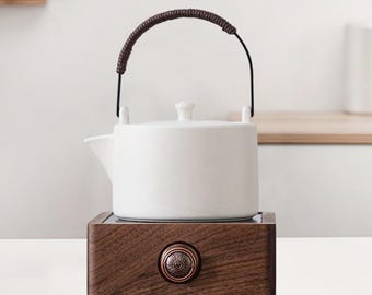 Vintage KINTARO Japanese Tea Kettle Aluminum Dice Lattice Pattern