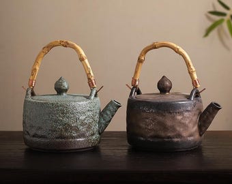 Stoneware Teapot, Vintage Kettle, Japanese Teapot, 850ml Handle Kettle, Stovetop/Gas Stovetop Teapot, Handmade Teapot, Christmas Gift