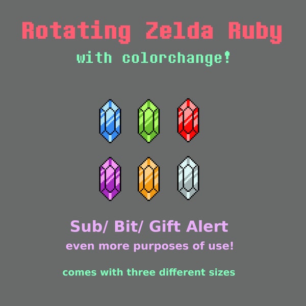 Rotating Zelda Ruby (with colorchange) - Animated Stream Alert