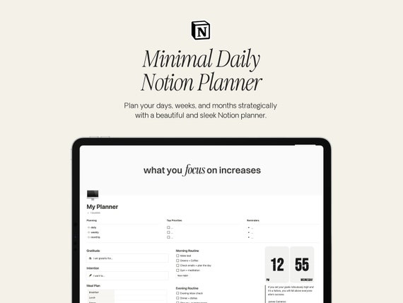 Minimal & Aesthetic Notion Life Planner | Notion Template | All in One Notion Planner | Simple Notion Planner | Digital Planner