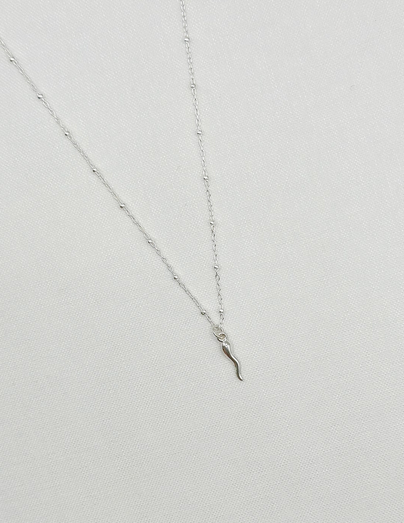 Italian Red Horn Necklace - Silver Cornicello Good Luck Pendant With S – P.S. I Love Italy