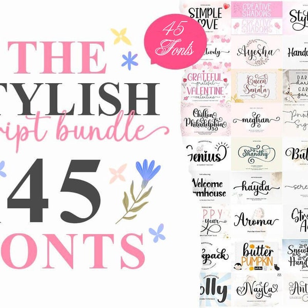 Discover the Essence of Style with The Stylish Script Font Bundle!