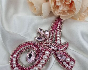 Embroidered Brooch Beaded Brooch Jewelry Letter Embroidery Letter Brooch Shawl Pin Letter Scarf Pin Custom Monogram Brooch Personalized Pin