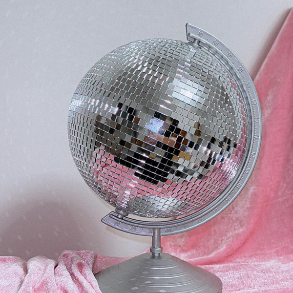 Disco Globe Mirrors Tiles Home Decor rotating