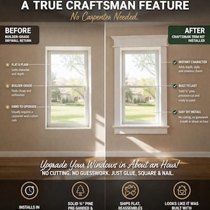 Window Fitter Trim Rack Custom Size Craftsman Window Trim Kit: Pine DIY Frame | Homeowner ...