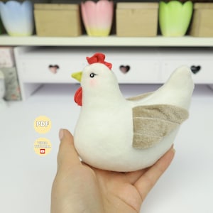 Chicken Sewing Pattern Fabric hen Do it yourself Easter Craft