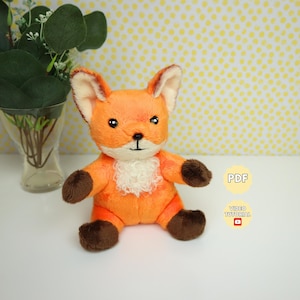 Fox Plush Sewing Pattern Stuffed Animal Pattern Digital Download