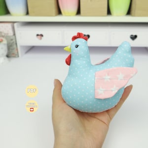 Chicken Sewing Pattern Fabric hen Do it yourself Easter Craft