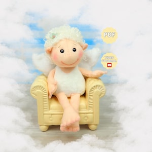 Modèle de poupée ange pour poupée de chiffon - Patron de couture pour bébé garçon, ange, téléchargement numérique