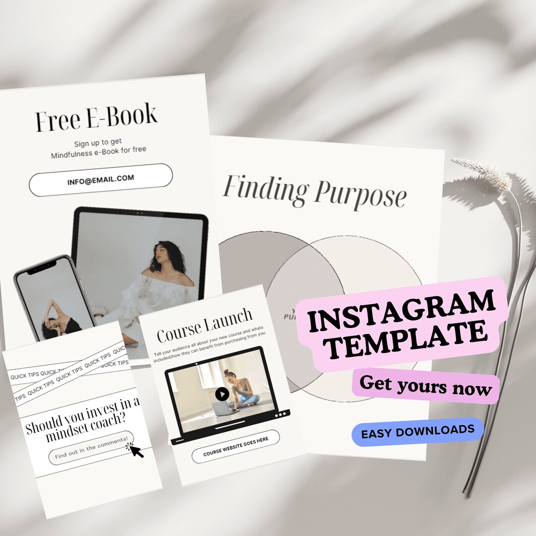 Coaching Instagram Template for Canva, Canva Template,life Coach ...
