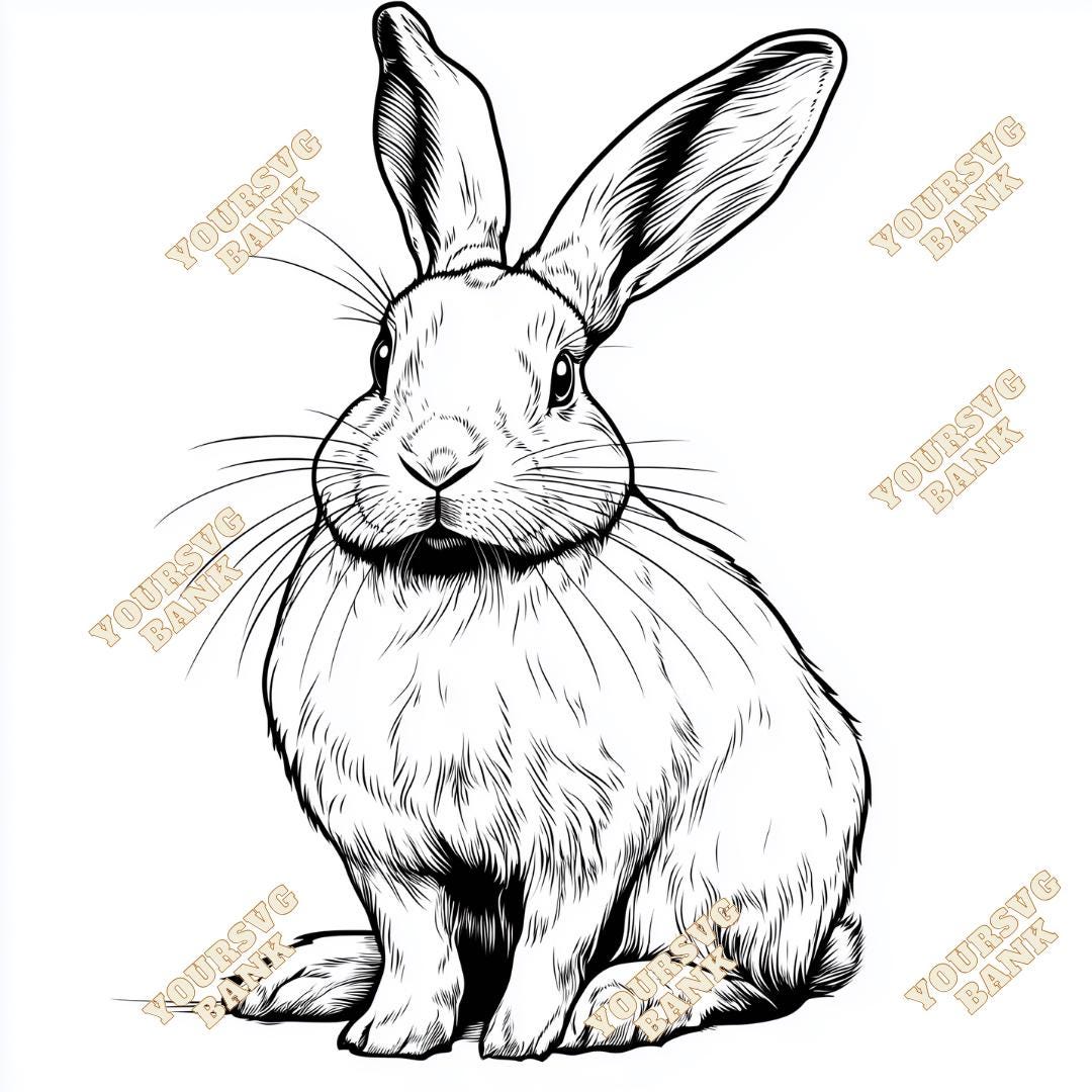 Flemish Giant Rabbit SVG PNG | Large Bunny Digital Art Files | Cute ...