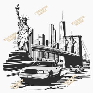 Pacote de Skyline Realista SVG e Png - NYC, Chicago, Washington DC, Arquivos Digitais da Filadélfia