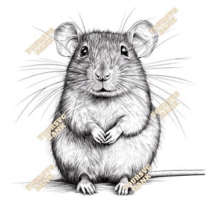 Pet Rat - Realistic - Digital Art Pack - High-Quality PNG & SVG Files | Perfect for Crafting, DIY, and Decor | Instant Download