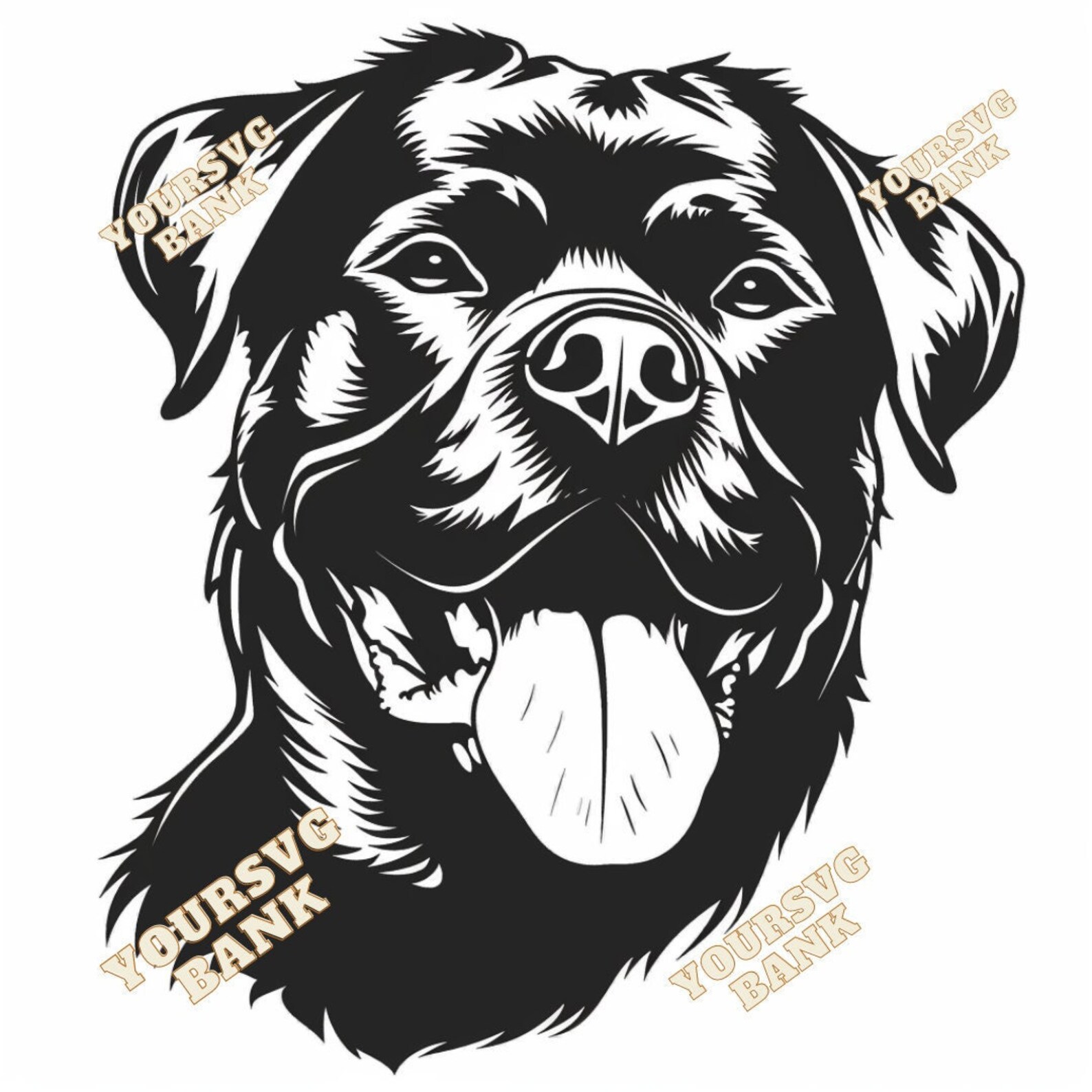 Rottweiler Digital Art: SVG and PNG Designs for Crafting - Etsy