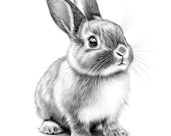 Netherland Dwarf Rabbit Clipart | Bunny SVG PNG (Digital Files)