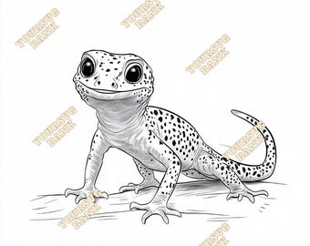 Clipart di geco leopardo - File PNG e SVG di rettili (download digitale)