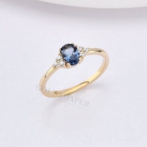 14K Gold Sapphire Ring, Gold Sapphire Ring, Sapphire Ring, Gemstone Ring, September Birthstone Ring, Sapphire Gemstone Ring, 14K Gold Ring.