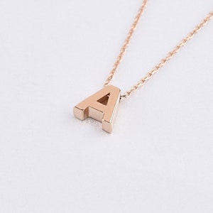 Collar con letras de oro de 14 quilates, collar con inicial de oro, collar con letras hecho a mano, colgante con letras, collar con letras de oro, collar con inicial, oro de 14 quilates